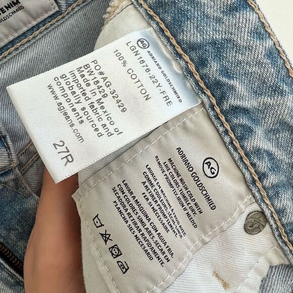 AG The Phoebe Women's High Waisted Distress Tapered Leg Denim Jeans Blue 27 - Picture 8 of 11